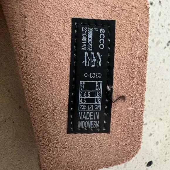 Ecco 2nd Cozmo Blush Pink Slide Sandals Nubuck Leather Casual Minimalist Size 37 - Picture 7 of 8